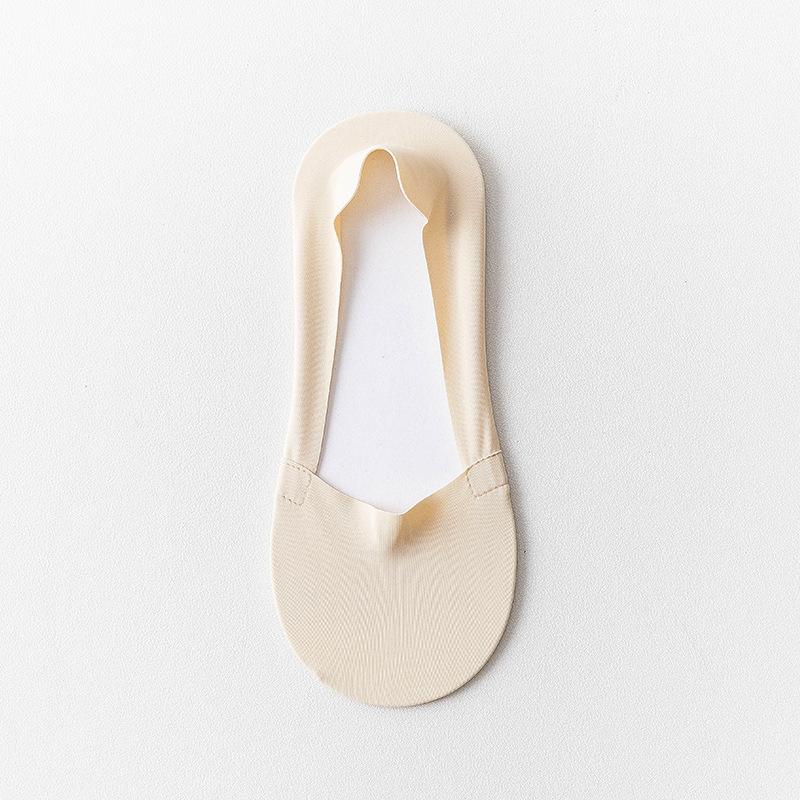 Plus Size Female Summer Thin Non Slip Non Slip Heel Shallow Mouth Invisible Ice Silk Boat Socks