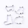 4Pcs Lovely Cat Stainless Steel Cookies Cutter DIY Fondant Pastry Biscuits Mold