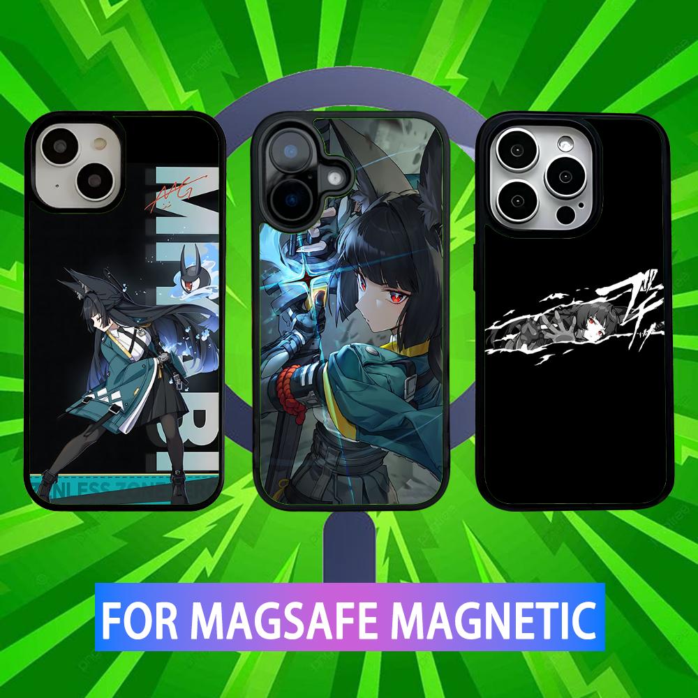 Hoshimi Miyabi ZZZ Phone Case For iPhone 16,15,14,13,12,11,Pro,Max,Plus,Mini,SE New Magsafe Magnetic Wireless Charging