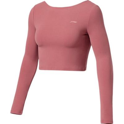 Fitness Series Back Hollow Short Tight Workout Top Women Tops Dusty-Rose AUDR108-3