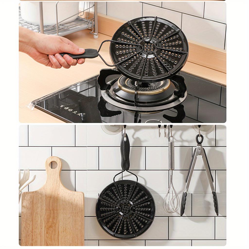 1pc of Black Iron Heat Diffusion Plate for Even Heat Conduction, A Burner Gas Stove Simmering Ring, Glass Stove Converter for Coffee and Milk.