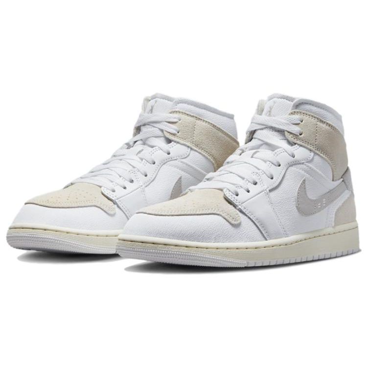 Air Jordan 1 Mid SE Craft Inside Out - Bianco Vela Scarpe da Ginnastica da Uomo Marrone-Legno-Chiaro Grigio Tecnico DM9652-120