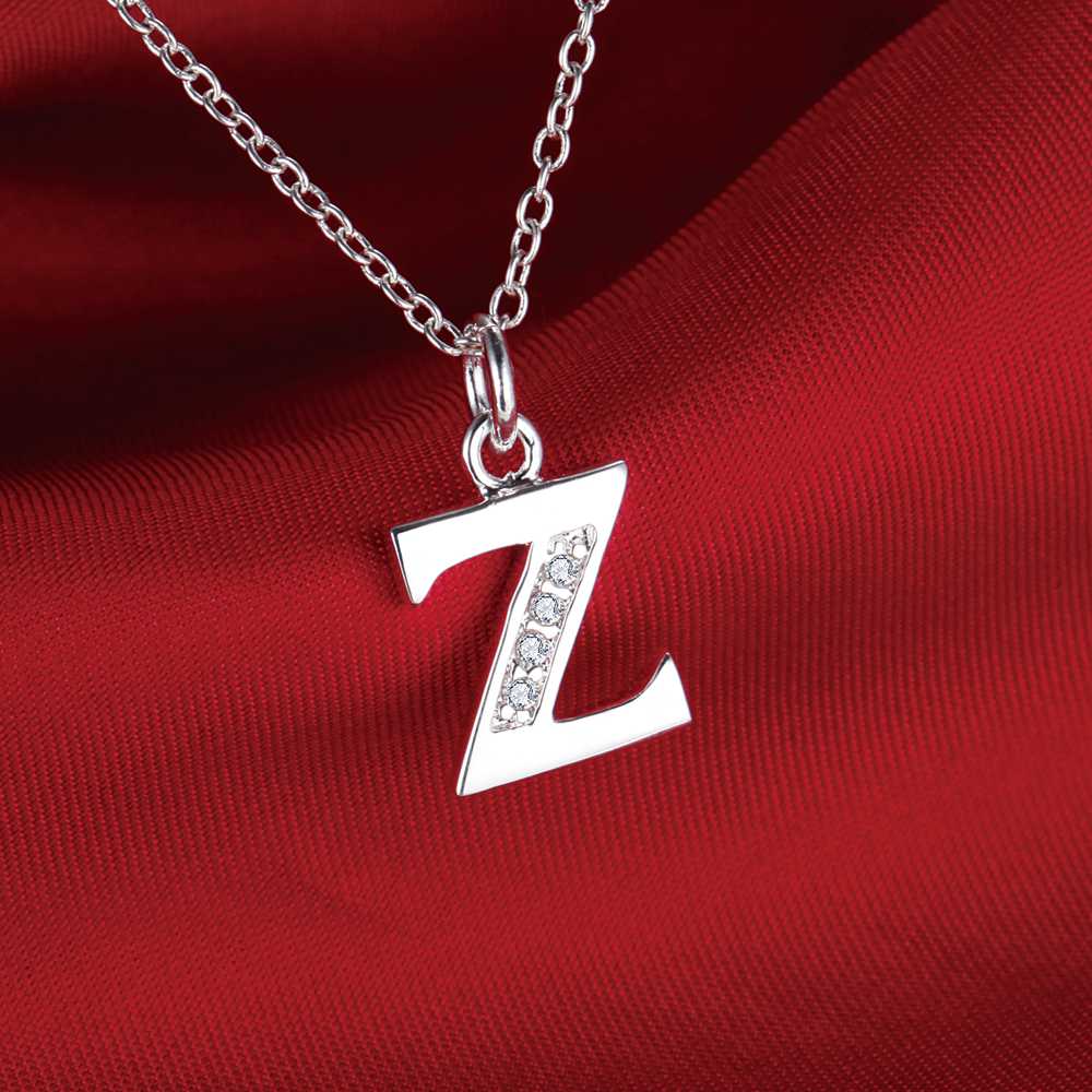 26 letters 925 sterling silver Necklace Pendant Shining 5A Zircon for Women Fashion Wedding Engagement Jewelry GiftsGood product