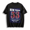 New York Brooklyn Nr. 53 Retro-Print Lässiges Kurzarm-T-Shirt Reines Baumwoll-T-Shirt