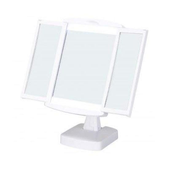 

Kirei Mirror WH (White) LED/Lighted/Tri-fold Mirror/Magnifying Mirror/Tabletop Mirror/Makeup/Cosmetic Mirror/Stand/Actress Mirror/Foldable/Swivel