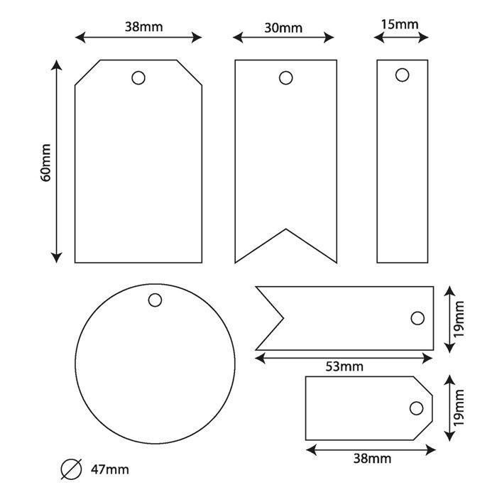 Set de dies - Artemio - Etiquettes - Outil de découpe - Multicolore - Adulte Mixte