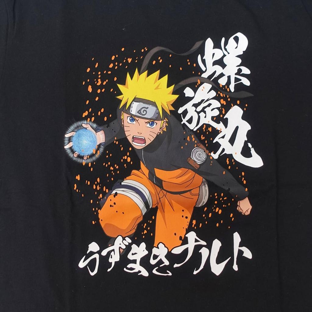 Naruto Shippuden Casual T-Shirt, Short Sleeve, Plus Size, Men's, Black