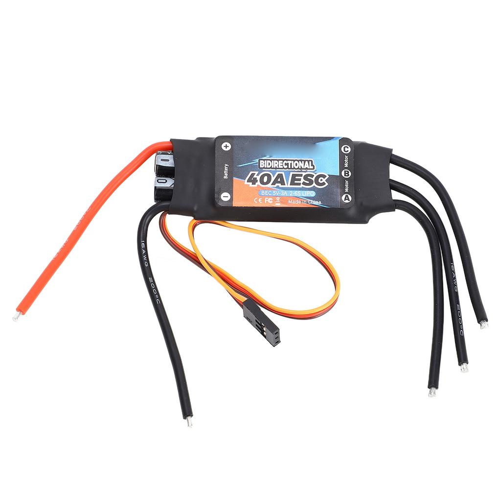 GTSKYTENRC Bidirectional 40A Brushless ESC 5V 3A BEC Brushless Motor 2‑6S Electric Speed Controller for RC Car Boat