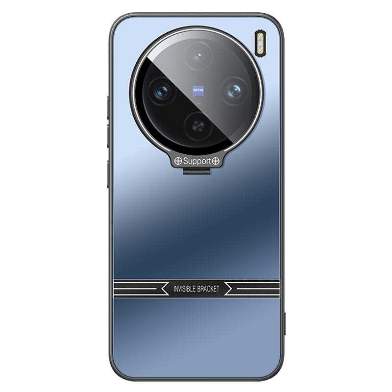 Phone Cover for Vivo X100 5G Matte PC+TPU Phone Shell with Lens Frame Kickstand