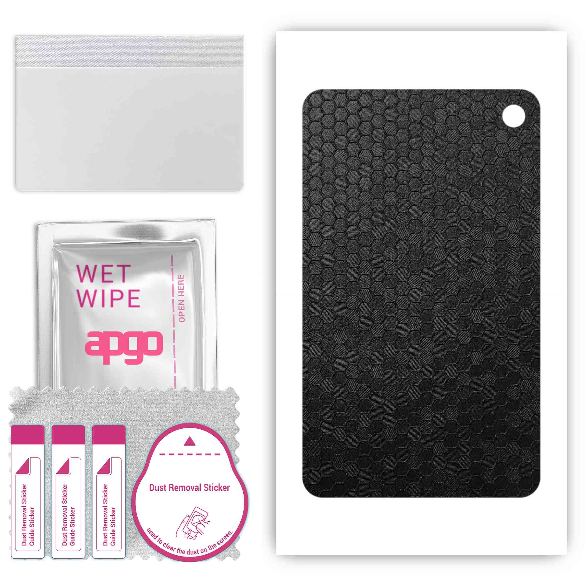 

apgo skin sticker film foil vinyl for the BACK compatible with Amazon Fire HD 10 Plus 2021, scratch-resistant, easy to install - Black Honeycomb