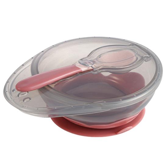 Suction Bowl Anti-scald Handle Non-slip Food-grade Easy To Clean Diet Training Baby Complementary Food Bowl with Spoon Daily Use