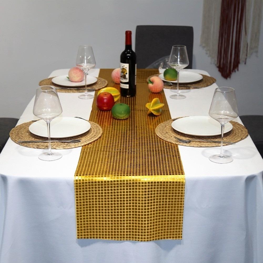 

30*120cm Table Runner Mirror Glitter Sequin Tablecloth Dining Table Decoration Festival Supplies 4