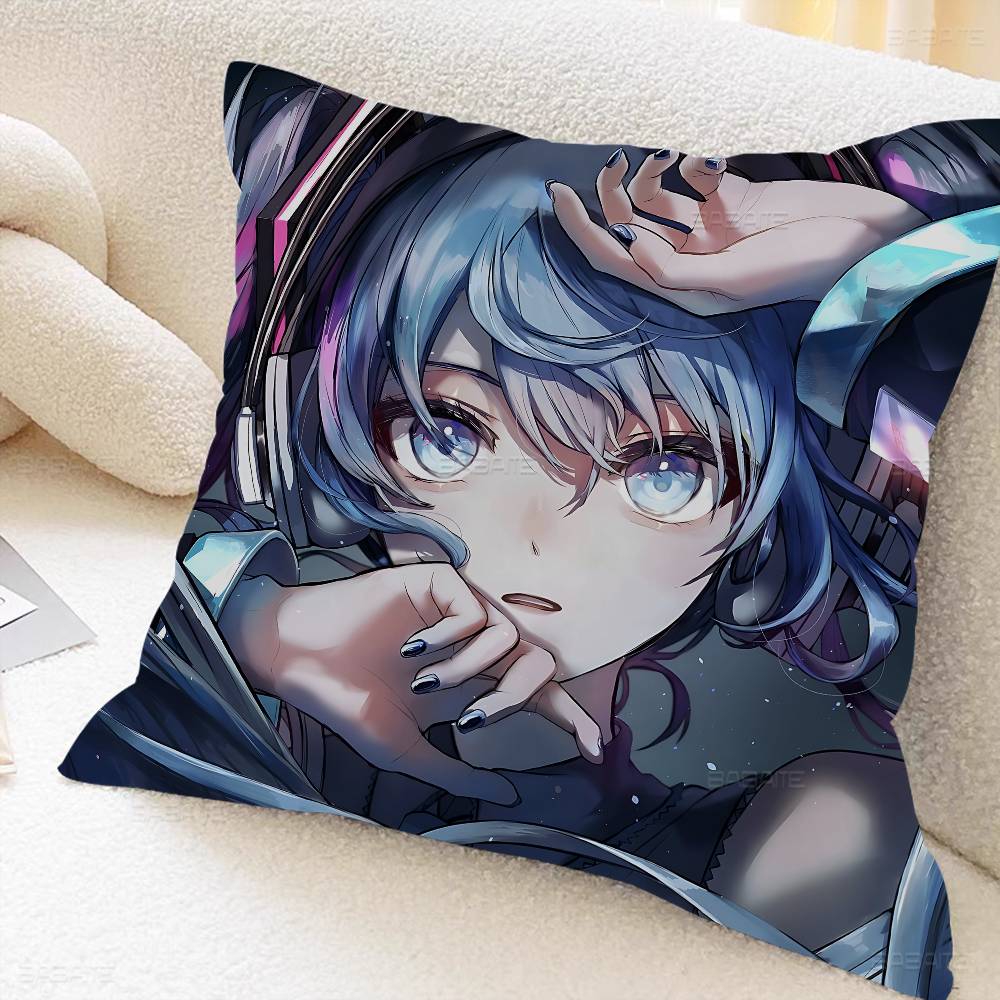 Anime H-Hatsunes M-Miku Stitch Lucky Dragon Pillow Cover Sofa Cushion Cover Home Room Decoration Children Gift