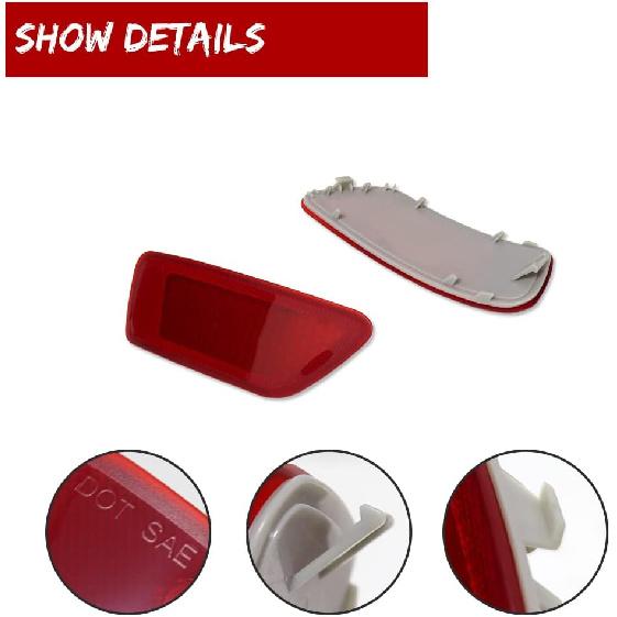GTINTHEBOX Red Lens Rear Bumper Reflector Light Lamp Compatible with Jeep Grand Cherokee 2012-2018, Patriot 2013-2017, Compass 2011-2016,Dodge
