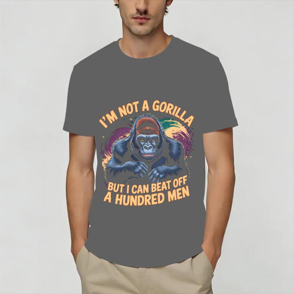 Born Forced To Wipe Funny Gorilla Cotton Tshirt For Unisex Summer Vintage Tshirts Hippie Tees Oversized Pattern Clothing