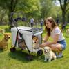 Pet Travel Stroller for Small Medium Dogs 360° Wheels Foldable Design 5 Ventilation Windows Removable Tray Outdoor Dog Cart