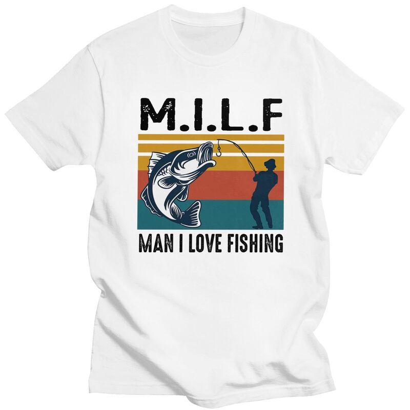 

Custom Milf Man I Love Fishing Tshirts for Men Short Sleeves Leisure T Shirt Cool T-shirts Slim Fit 100% Cotton Tee Gift - Me... S разноцветный