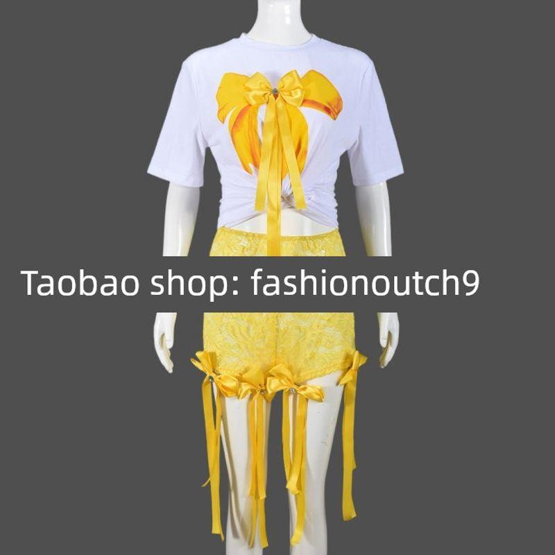 

20253D Свободный комплект с 3D-принтом бабочки Yellow Suit L