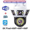 LS VISION 6K Outdoor WiFi Video Surveillance Camera 12MP Four-lens Three-screen AI Human Body Detection Bidirectional Voice IP Camera CCTV