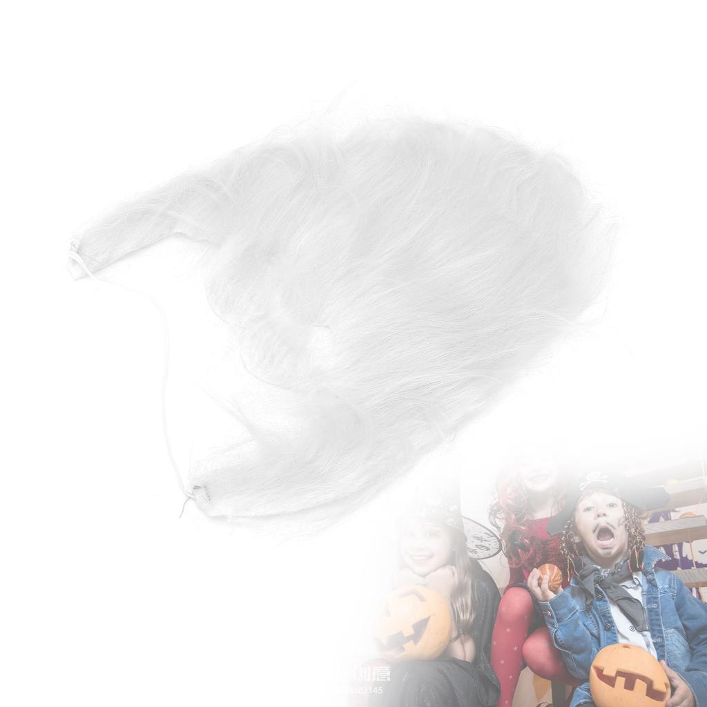 Párty Falešný vous Falešný obličejový vous Vlasy Plyšový Falešný knír pro Kostýmní doplňky Bílý