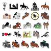 50 Waterproof Cool Sports Cartoon Horse Equestrian Stickers for Phone & Water Bottle Decoration