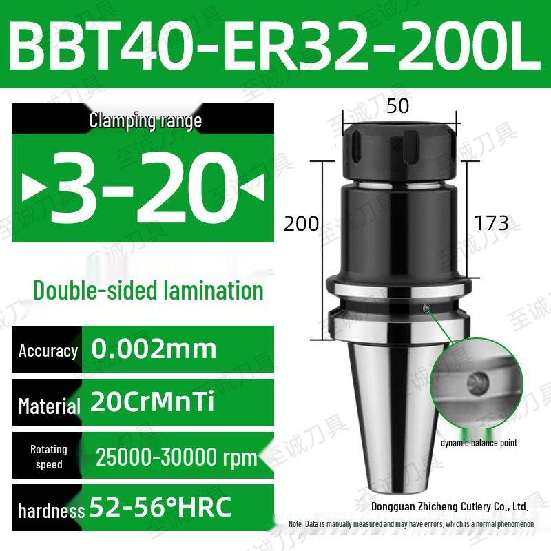 CNC-Hochgeschwindigkeits-Doppelseitiger BBT30/40/50-ER20/25/32 Werkzeughalter mit Dynamischer Auswuchtung