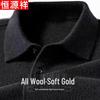 Hengyuanxiang Men's 100% Pure Wool Thickened Turn-Down Collar Sweater