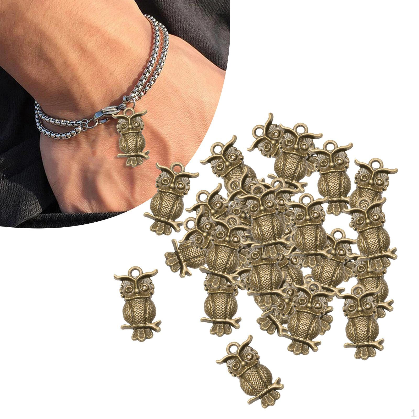 

50 шт. подвески в виде совы, бусины, подвески, аксессуары для самостоятельного изготовления, декоративные изделия из металла для изготовления ювелирных изделий