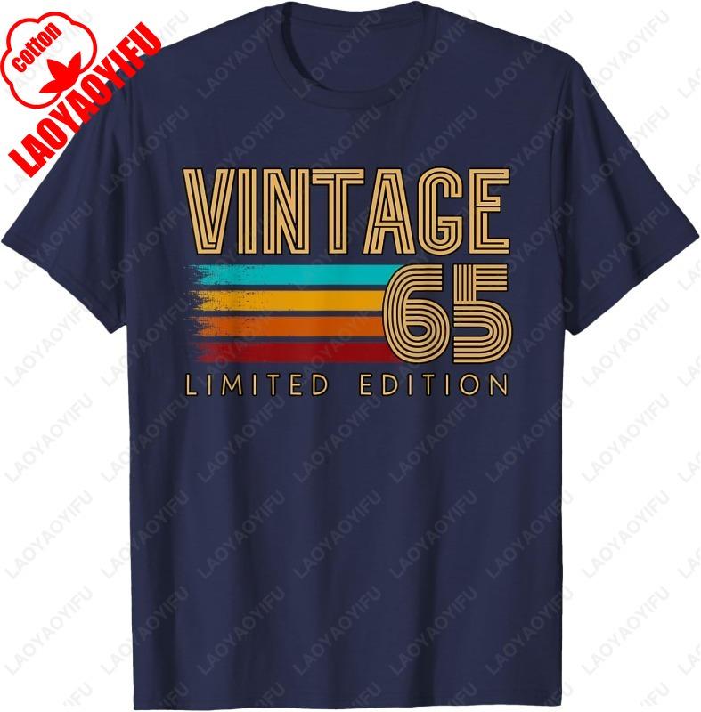 1960 Urodziny Vintage 65 Koszulka 65. Prezent Urodzinowy Śmieszna Koszulka Unisex Streetwear Letnia Oddychająca Bawełna Koszulki Modne Topy
