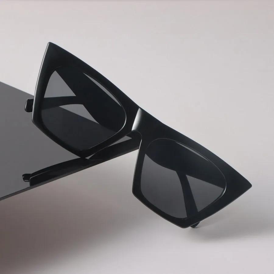 Seksowne kwadratowe okulary przeciwsłoneczne damskie męskie czarne okulary przeciwsłoneczne klasyczne designerskie okulary modne kocie oko lustrzane soczewki marka