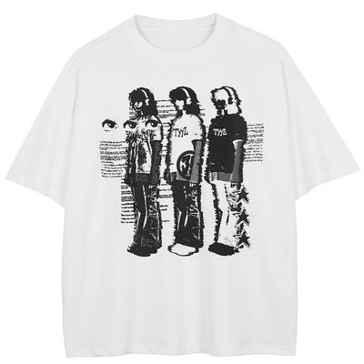 Streetwear Cartoon Graphic T-Shirt Cotton Unisex Tops Tees Summer Short Sleeves T Shirt