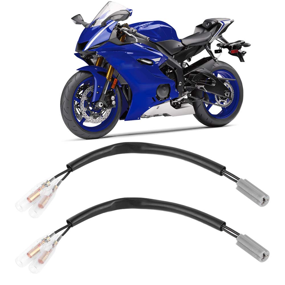 for Turn Adapter Replacement, 7.5in Turn Wiring Adapter Plug Motorcycle Parts Lights Retrofit for YZF‑R6 YZF‑R1 FZ6 FZ10