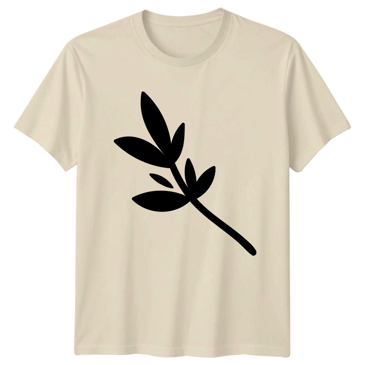 Simple Botanical Leaf Plant Nature T-Shirt Minimalist Foliage Plant Birthday L