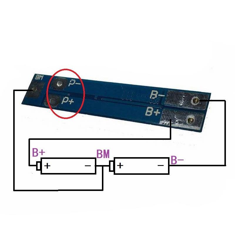2S 7.4V/8.4V Lithium Battery Protection Board 8A Working Current 16A Current Limit