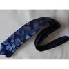 Used Irregular dot woven tie in metallic cobalt blue, using lacquered silk thread