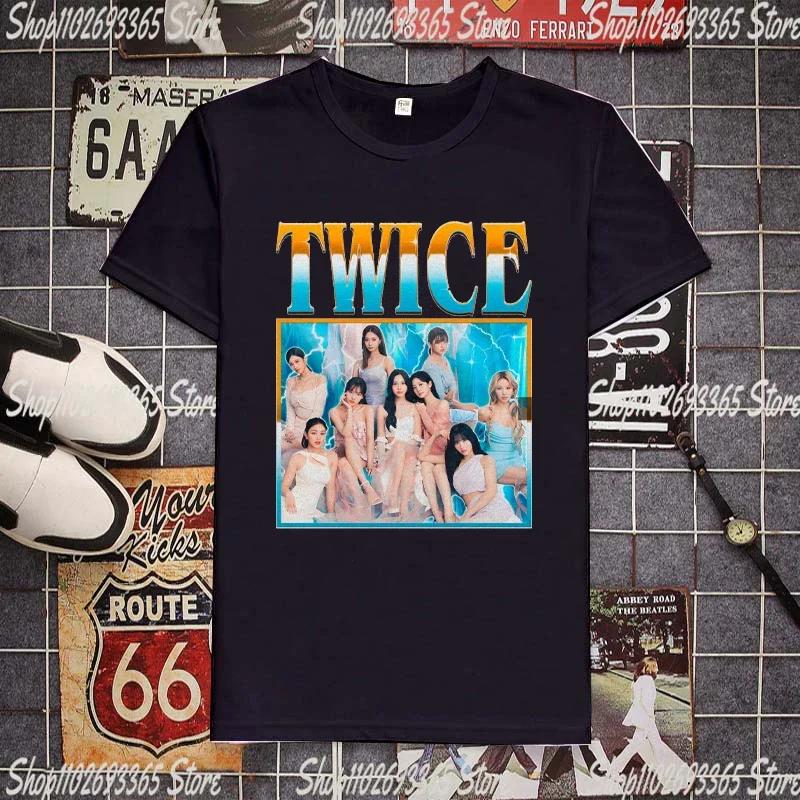 Kpop Twice Lovely T-shirt Short Sleeve Ready To Be Album Photo Printing Tshirt for Women TZUYU SANA MINA JIHYO NAYEON MOMO DAHYU