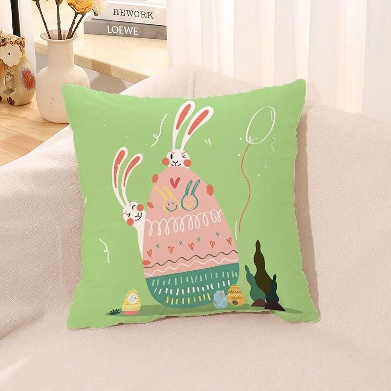 Easter Bunny Pillowcase Cushion Home Decor Office Bed Pillow Car Gift Decoration  Cover