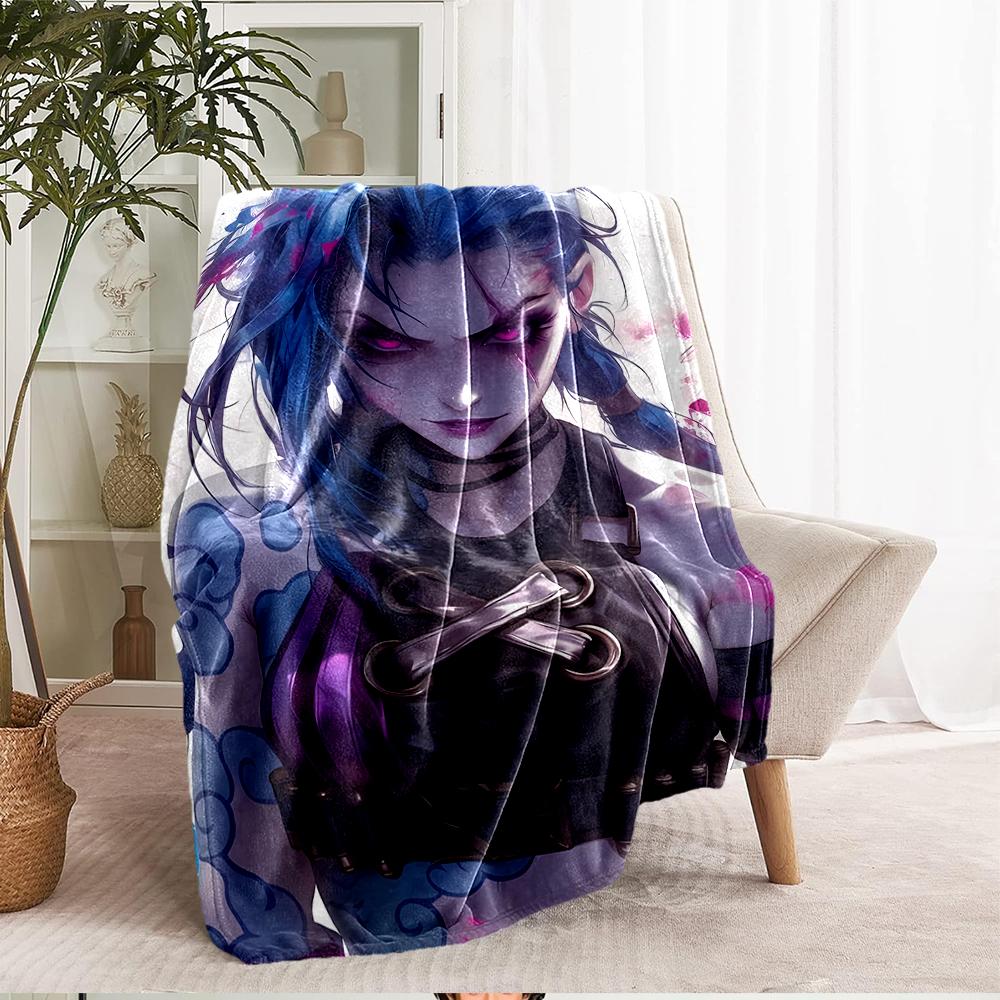 Jinx Theme Printed Blanket - Perfect for Couch, Bed, Travel & Outdoor Use | Machine Washable, Cozy & Durable.