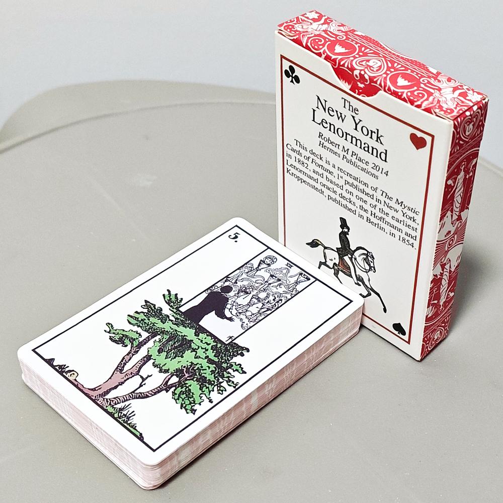 The New York Lenormand Deck – Historical 36-Card Divination Deck 9*6cm Vintage Style Cartomancy Cards Double-embossed