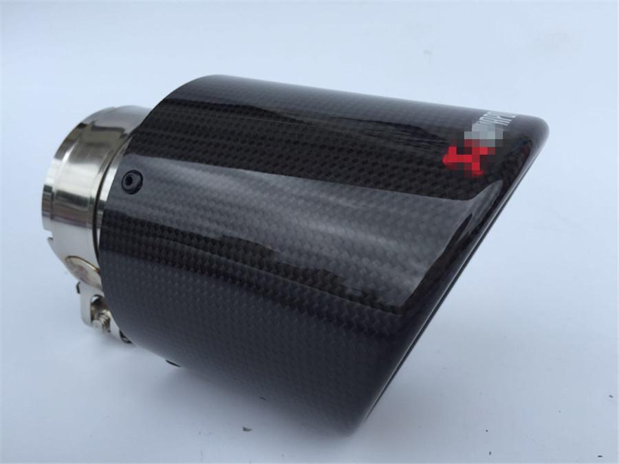 1pcs Car Carbon Fiber Exhaust Tip Muffler Pipe Universal Pipes Tail 63mm 2.5"Inlet 114mm 4.5"Outlet