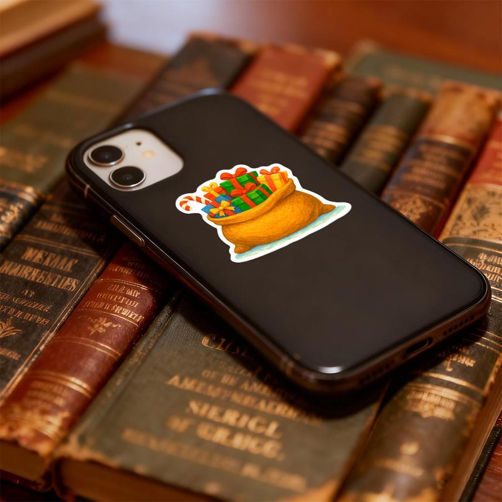 50 Cute Christmas Waterproof Stickers: Festive Decorations for Phone Cases, Water Cups, and Desktops