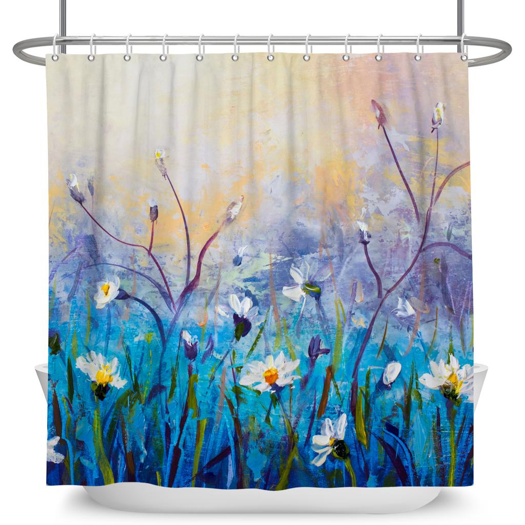 Vintage Bird Flower Shower Curtain with Hooks Artistic Peacock Floral Design Chinese Style Waterproof Polyester Bathroom Curtain