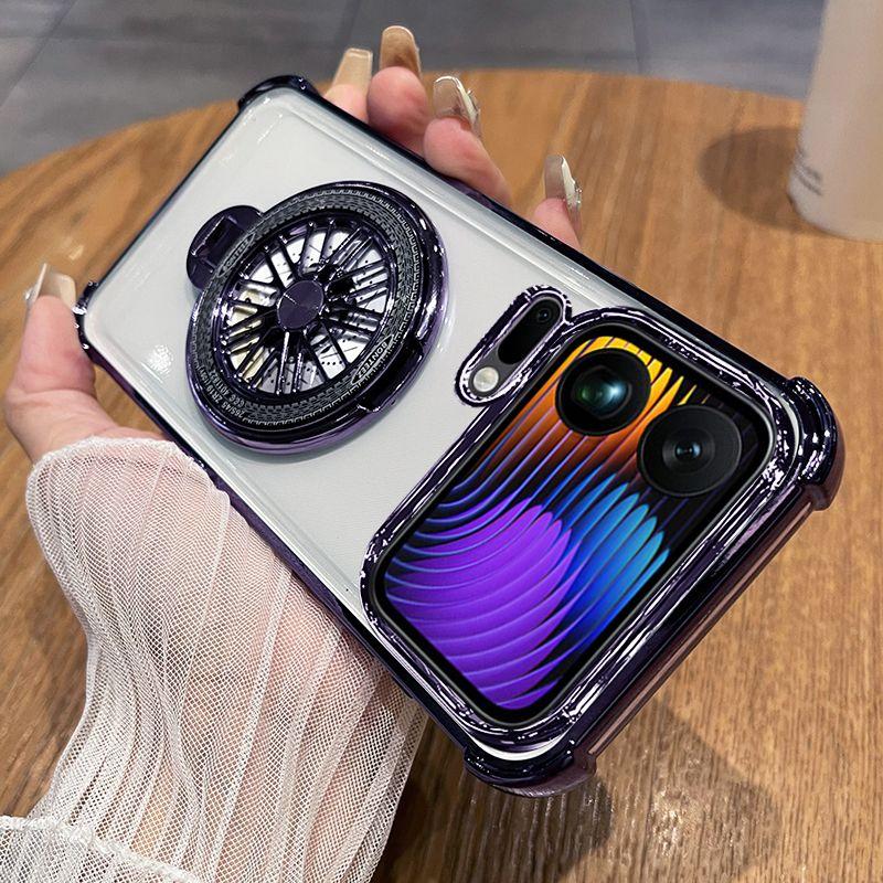 For Xiaomi 17 Pro Max 15T PRO 14TPro 13T Pro Case New Stylish Gyro Holder Four-Corner Anti-Fall Case Shockproof Stand Cover