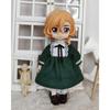 HIGHAWK OB11 Western-style Obitsu 11 Clothes Ob11 BJD One-piece Dress Bow Color Toy Doll 11cm Cute Skirt Doll Retro Doll Costume (Green)