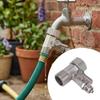 Threaded Faucet Branch Fitting 3 Way Metal Water Split Piece with Shutoff Control for Filter and Kitchen Use Tasks
