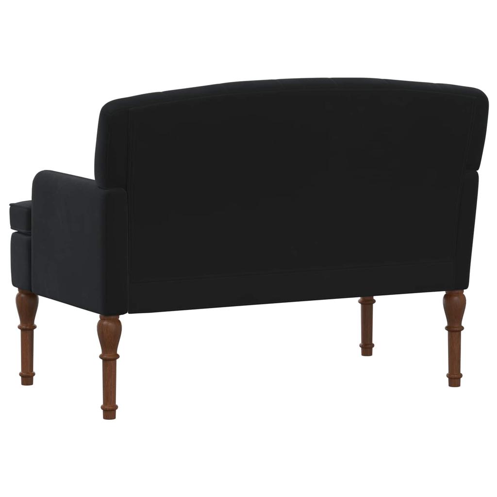 Two Seater with Button Tufting Black 111 x 65 x 79 cm Velvet