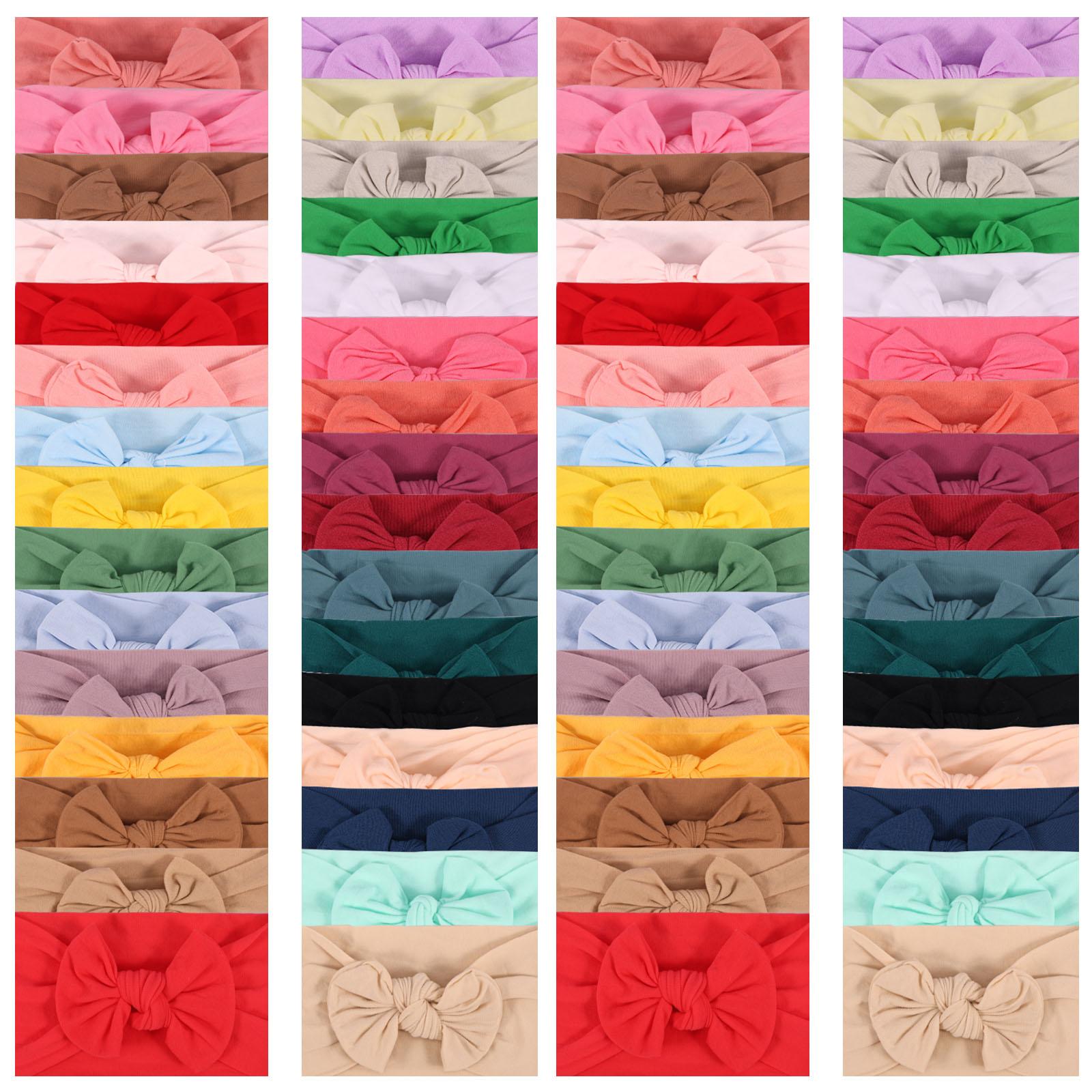

62Pcs Baby Bows Headbands Nylon Super Stretchy Soft Knot Headbands Handmade Head Wrap Hair Accessories for Infants Toddlers Gift