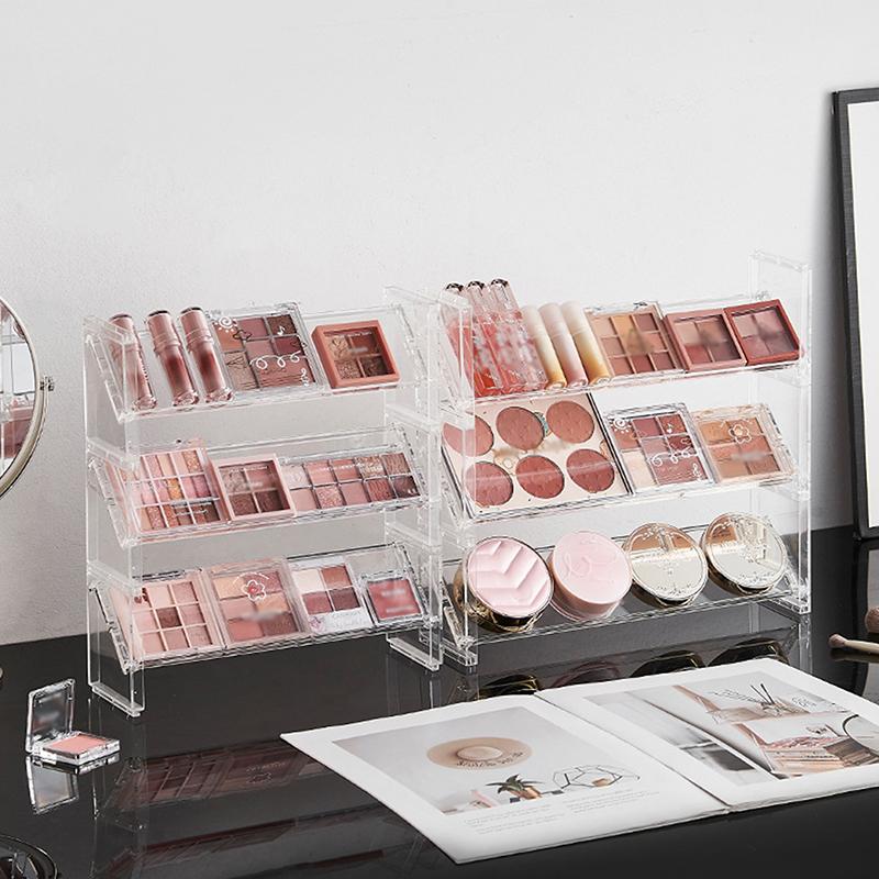 New 3-layer Acrylic Display Rack Multi-purpose Eyeshadow Tray Blush Storage Shelf Creative Desktop Toys Sundries Organizer