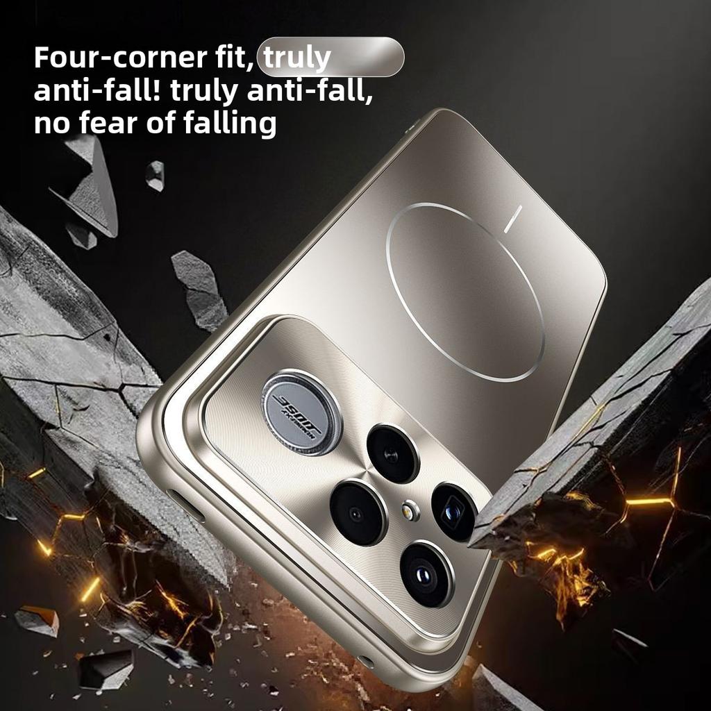 Custodia di Ricarica Magnetica Superficie Lucida Lussuosa AG Opaca Per POCO F8 Ultra F8 Pro Bumper Paraurti Metallico Anti-Caduta Copertura Protettiva