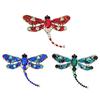 Electroplated Alloy Brooch, Dragonfly Pin with Sparkling Rhinestones Inlaid, Long Tail Design Badge for Luster Decorative Gift Accessory